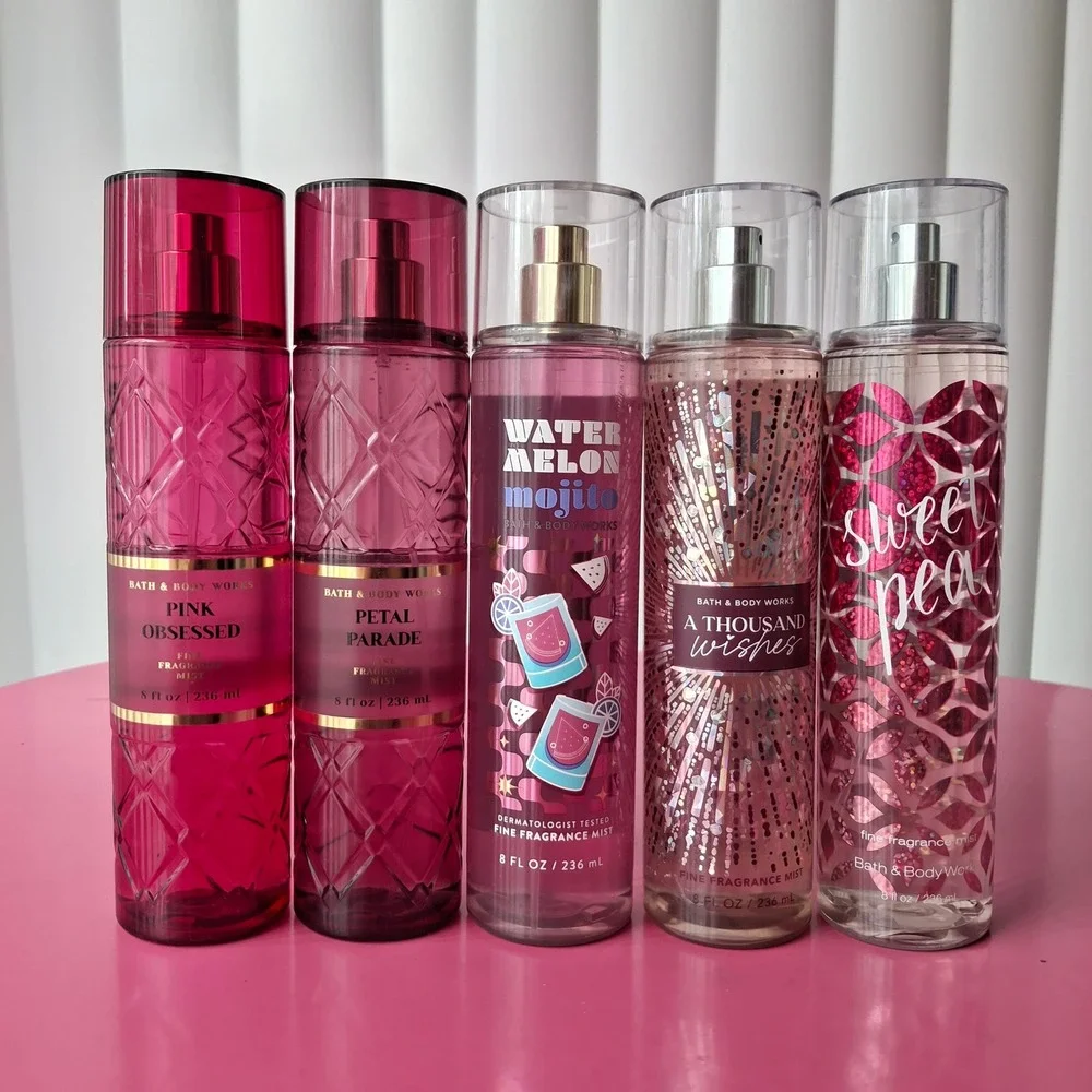 Bath & Body Works PINK OBSESSED PETAL PARADE WATERMELON MOJITO Mist 8oz Set of 5
